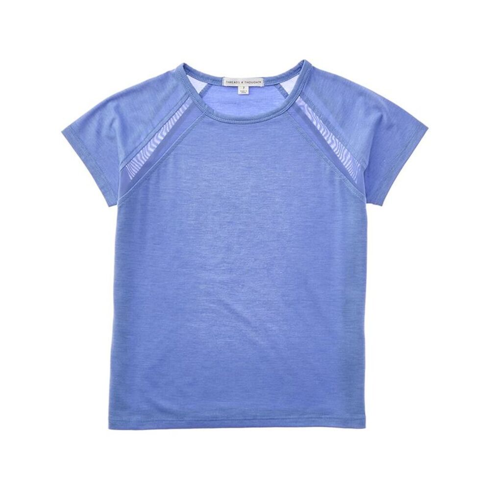 Threads 4 Thought Girls  Leslie Mesh Detail Top, Blue